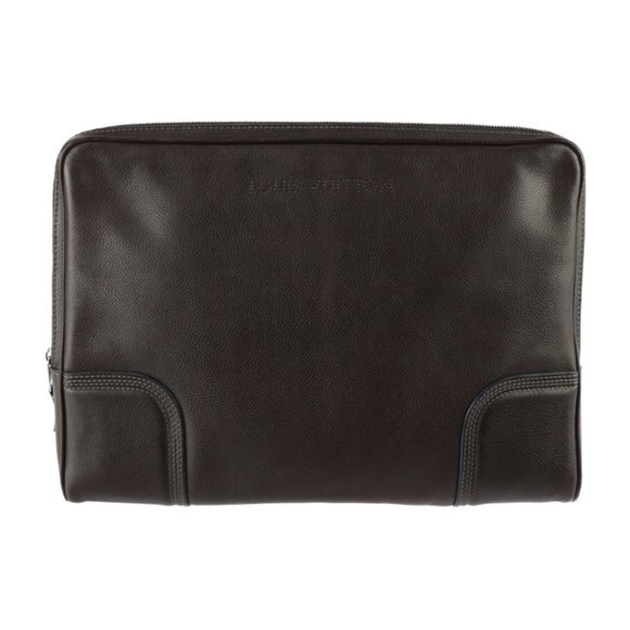 LOUIS VUITTON Porte Haud Nature Second Bag M95777 Leather Brown Clutch Computer - Picture 1 of 8